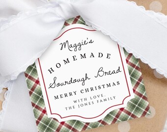 Christmas Sourdough Bread Tag, Homemade Gift Tags, Christmas Cookies Tag, Homemade Tag, Bake Goods Tag, Peppermint Bark Tag, Fudge Tag