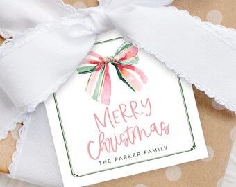 A Gift From Christmas Tag, Holiday Tag, Printable Christmas Tag, Holiday Favor Tag,  A Gift From Tag, Holiday Gift Label, Pink Gift Tag