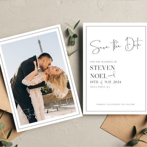 写真付きSave the Dateテンプレートのダウンロード可能Save the Date印刷可能Save the DateダウンロードDIY Save the Date - Noel