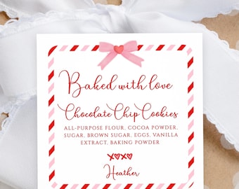 Made with Love Gift Tags, Homemade Tag, Bake Goods Tag, Homemade Treats Tag, Baked with Love Tags, Baked with Love Labels, Sweet Treat Tag