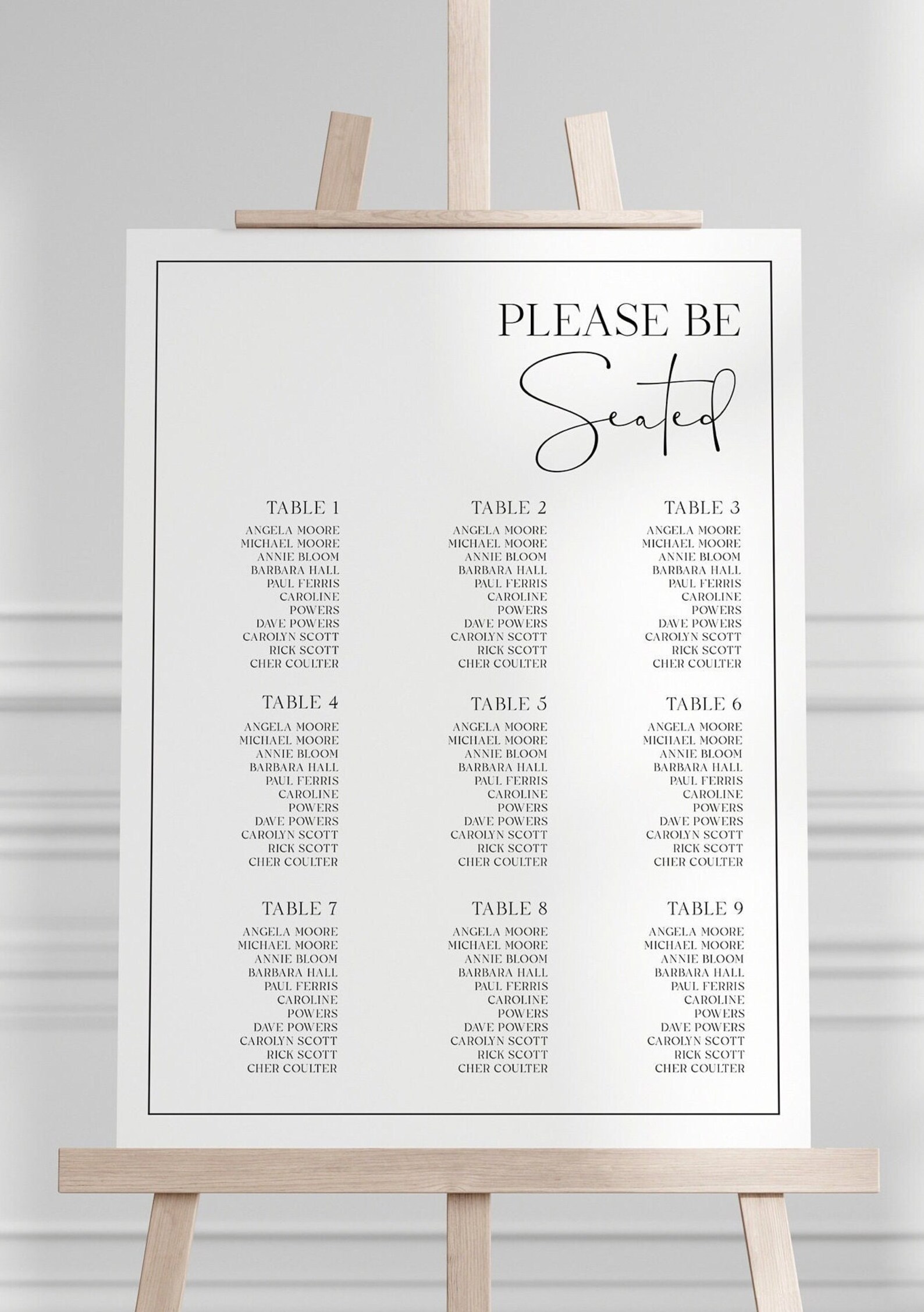 Wedding Seating Chart Sign Template DIY Seating Chart Sign Download ...