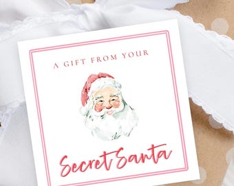 Secret Santa Gift Tag, Merry Christmas Tags, Printable Secret Santa Tags, Santa Gift Labels, Holiday Gift Tags, Christmas Favor Tag