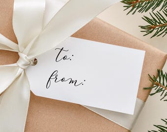 To/From Gift Tags Christmas Gift Tags DIY Holiday Tag Printable Christmas Tag Holiday Favor Tag  Holiday Gift Label Printable