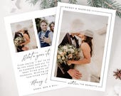 Modern Christmas Card, Merriest Christmas Photo Card, Married Christmas Card Template,  Minimalist Christmas Card, Newlywed Christmas Card