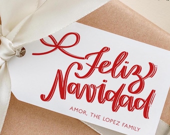Feliz Navidad Tag Holiday Tag Printable Christmas Tag Holiday Favor Tag  Feliz Navidad Holiday Gift Label