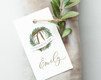 Thanksgiving Name Tags, Thankful for you Name Cards, Grateful for You, Name Tags, Printable Name Cards, Thanksgiving Name Card