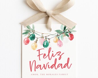 Feliz Navidad Gift Tag, Holiday Tag, Printable Christmas Tag, Holiday Favor Tag, Feliz Navidad, Holiday Gift Label