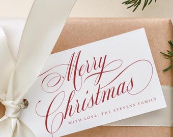 Christmas Gift Tag, Tag Template, Printable Christmas Tag, Holiday Favor Tag,  Holiday Gift Label, Merry Christmas Tag, Favor, Gift Tag