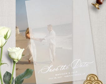 Save the Date Vellum Overlays | Printed Vellum Inserts | Transparent Wedding Stationery | Minimalist Save the Dates | DIY Wedding Vellum