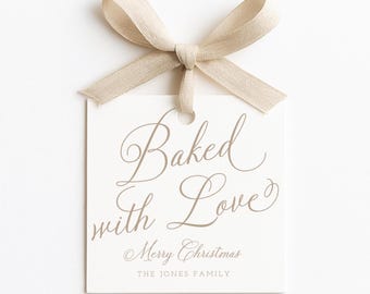 Baked with love tag, Merry Christmas Gift Tags, Baked Goods Tag, Printable Christmas Tag, Holiday Favor Tag, Holiday Tag, Holiday Gift Label