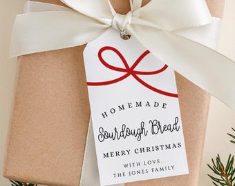 Christmas Homemade Gift Tag, Christmas Cookies Tag, Homemade Tag, Bake Goods Tag, Sourdough Bread Tag, Peppermint Bark Tag, Christmas Tag