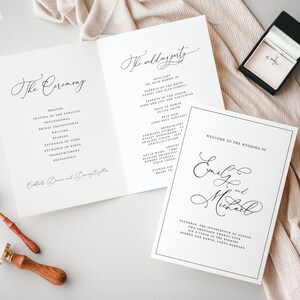 Wedding Folded Program Template Wedding Program Printable Wedding Infographic Program DIY Wedding Program Infographic Wedding Program- Emily