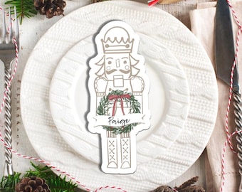 Nutcracker Christmas Gift Tag, Nutcracker Shaped Tag, Nutcracker Ballet Favor Tag, Holiday Place Card, Nutcracker Party Tag, Party Favor Tag