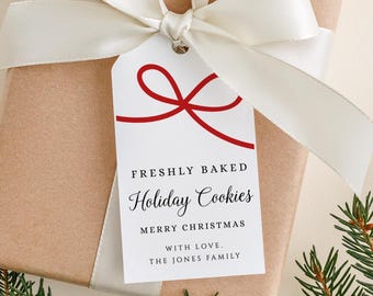 Freshly Baked Christmas Cookies Tag, Homemade Gift Tag,  Bake Goods Tag, Sourdough Bread Tag, Peppermint Bark Tag, Christmas Tag