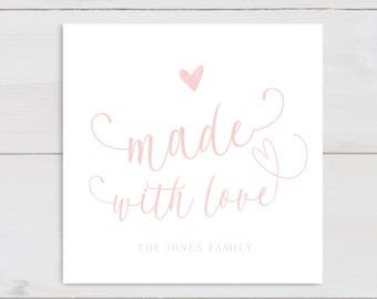 Made with Love Gift Tags, Homemade Tag, Bake Goods Tag, Homemade Treats Tag, Baked with Love Tags,  Made with Love, Sweet Treat Tag