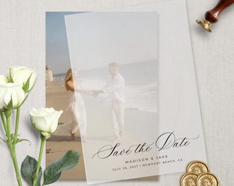 Save the Date Vellum Overlays | Printed Vellum Inserts | Transparent Wedding Stationery | Minimalist Save the Dates | DIY Wedding Vellum