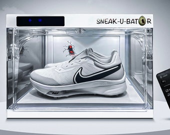 SNEAK-U-BATOR Technology LED Shoe box with wireless remote shoe organizer shoe box shoe storage