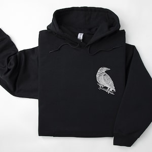 The Raven Tarot Card Hoodie Sweatshirt, Witchcore Hoodie, Dark Academia Hood, Y2K Retro Hooded Jumper, Vintage Soft Feeling Witchy