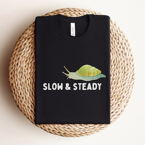 Slow and Steady Slug Tee, Nature Lover Tshirt, Snails Shirt, Gardener Gift, Cute Animal Tshirt, Vintage Soft Tee, Bella Canvas 3001,