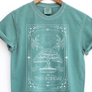 Camiseta de Tarot Bonsái, camiseta de Mini Árbol Japonés, camiseta suave vintage de Icon Japan, regalo retro para jardineros, camiseta de cuello redondo Plantlady