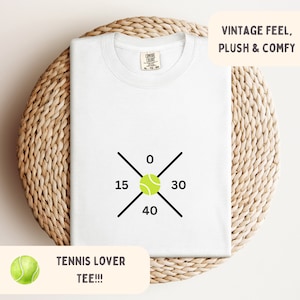 Custom Tennis Tee, Athletic Tennis Tshirt, Personalize Tennis Player Gift Idea, Tennis Score T-shirt, Comfort Color, Vintage Soft Shirt