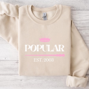 Custom Wicked Popular Witch Sweatshirt, Green & Pink Wicked Sweater, Witchcore Wicca Gift, Musical Lover Crewneck, Personalize EST. year