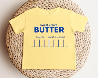 Super Cute Sweet Cream Butter Toddler Tee, Adorable Dairy Baby T-shirt, Birthday Shower Gift Idea, Infant Present, Soft Comfy, Food Theme