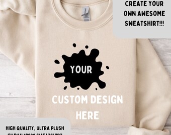 Custom Gildan 18000 Sweatshirt, Create Your Own Sweater, Personalize Gift Idea, Unisex Sizing