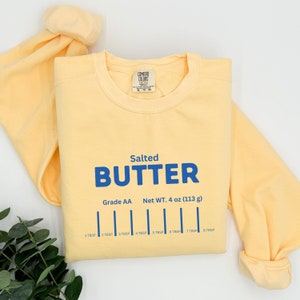 Butter Sweatshirt, gesalzen, süße Sahne, ungesalzen Pullover, Foodie Geschenkidee, Kochen Koch Pullover, gemütliches Sweatshirt, Geschenk für Bäcker, Unisex