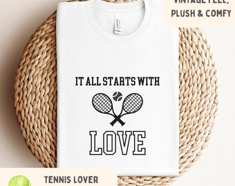 Camiseta de tenis, camiseta retro vintage, camiseta Todo comienza con amor, camisa de gran tamaño, camisa de tenista, camiseta Ultras Sofe, color confort 1717