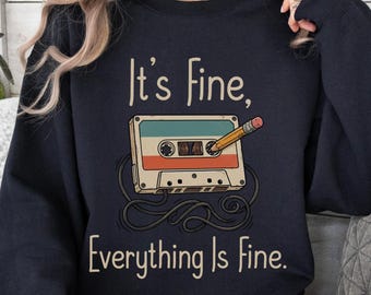 Retro Cassette Tape Sweatshirt, Funny Sarcastic 80s Crewneck, Nostalgic Music Lover Gift