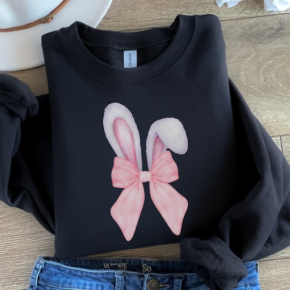 Langarm Pullover PlÃ¼sch Pulli Mit Ohren Hase Ohr Rosa Schleife