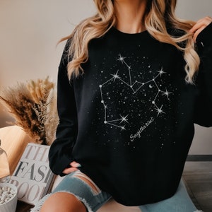 Unisex Sagittarius Sweater, Star Sign Zodiac Celestial Sweatshirt, Astrology Astro Vintage Sweater, Stylish Chic Top, Unique Birthday Gift