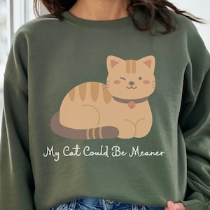 ウィットに富んだユーモアのある猫柄スウェットシャツ、ヴィンテージで愛らしいユニセックスクルーネックセーター - かわいい猫のギフト、動物好きの方への面白いトップス、クールなペットギフトアイデア