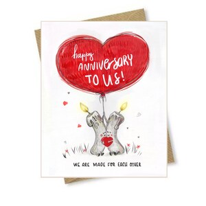 Tarjeta de aniversario, tarjeta de felicitación de amor, tarjeta de amor, tarjeta de día de San Valentín, regalo de San Valentín, tarjeta para él, tarjeta para ella, tarjeta hecha el uno para el otro