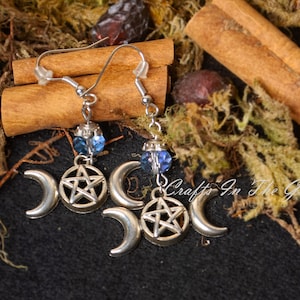 Triple Moon Crystal Earrings