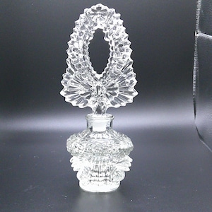 Vintage Cut Glass Perfume Bottle with Cut Out Stopper