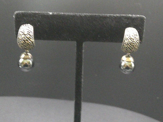 Hematite, Marcasite, Sterling Silver Earrings - image 2