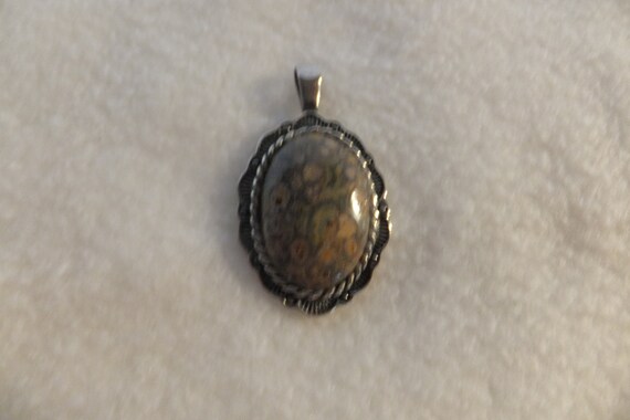 Vintage  Carolyn Pollack Flowering Agate Pendant - image 2