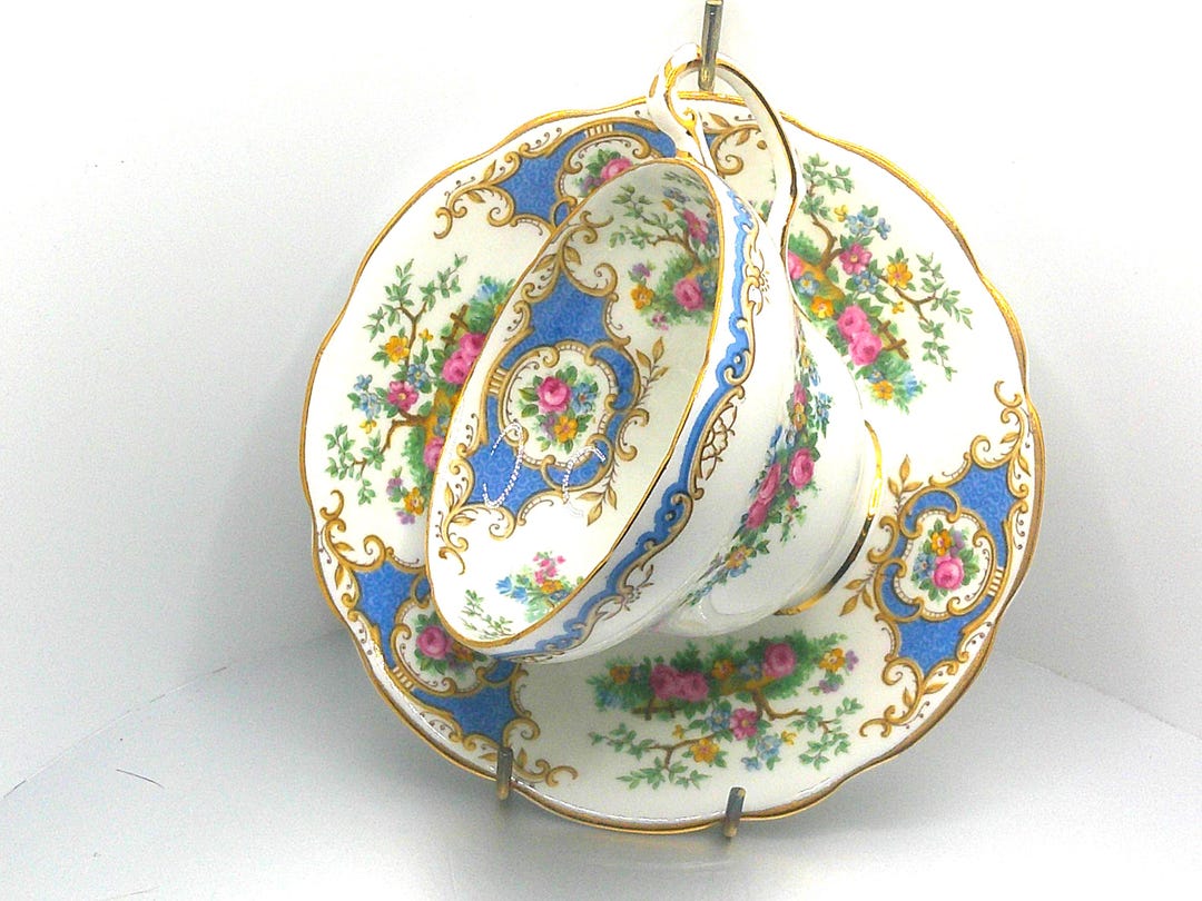 Foley English Bone China Broadway Pattern in Blue - Etsy