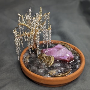 Weeping Willow Wire Tree with Pink Epoxy Gem