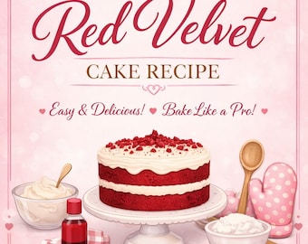 Red Velvet Cake Recipe | Bakery Style, Moist, Easy (Digital Download)