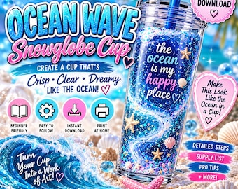 Snowglobe Cup Guide | Ocean Wave Tumbler Cheat Sheet (Digital Download) English