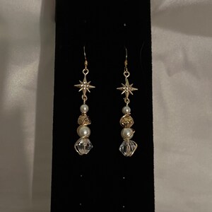 Gold and Pearl dangle earrings