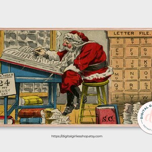 Vintage Santa Claus Christmas Postcard Art for Frame TV (Digital Download)