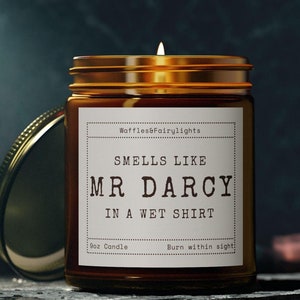 Mr. Darcy Book Lover Candle: Coconut Apricot Wax, Jane Austen Gift
