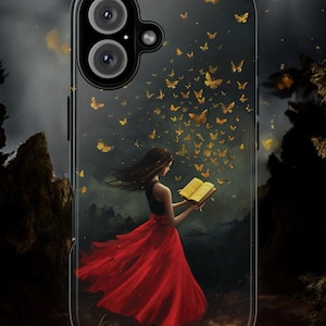 Book Phone Case, Bookish Goth Phone Cover, Fantasy Book Lover Gifts, MagSafe Iphone, Google Pixel, Samsung S25 Ultra, Dark Academia Decor