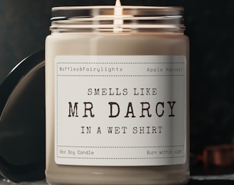 Mr Darcy Book Lover Candle, Funny Book Lover Gift, Pride and Prejudice, Jane Austen Gifts, Book Candle, Bookish Candle, Gift for Reader