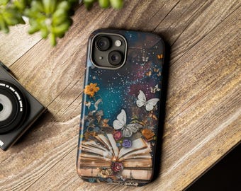 Fantasy Book Phone Case: Witchy Gothic Butterflies