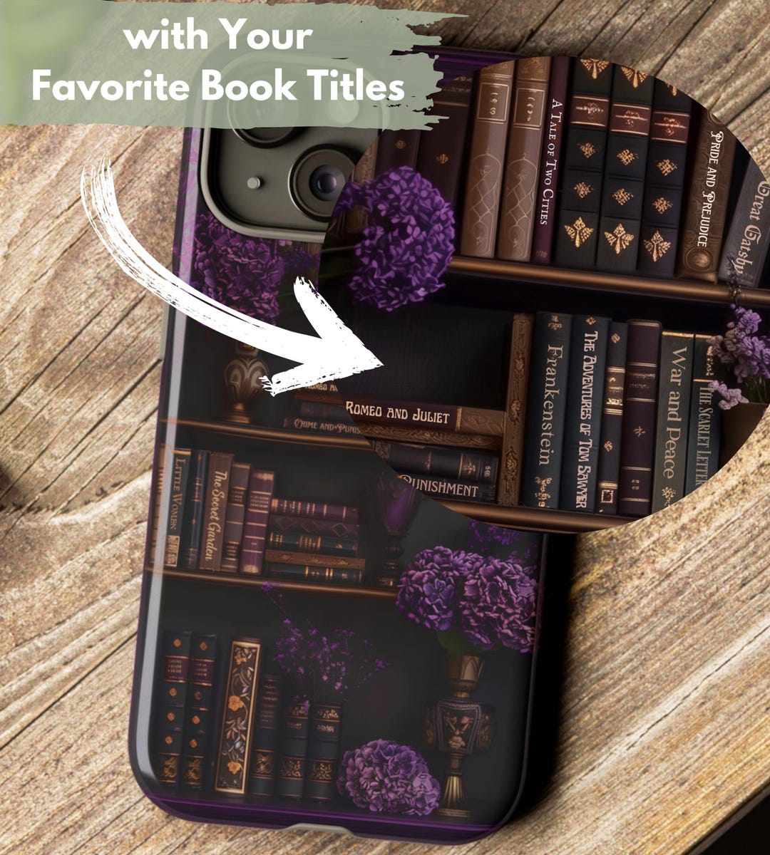 Personalized Bookshelf Phone Case: Custom Fantasy Book Cover - Etsy